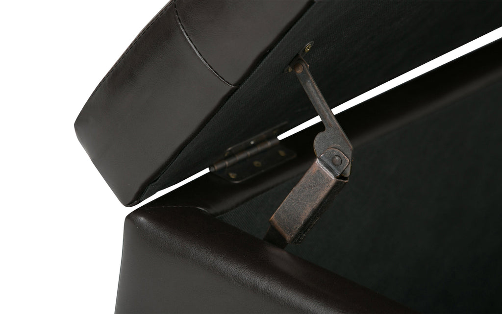 Cosmopolitan Storage Ottoman in Vegan Leather