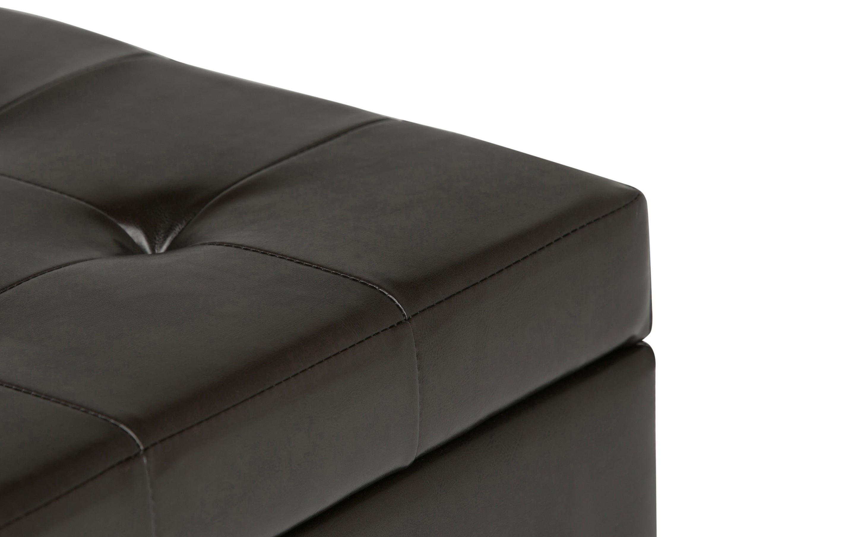 Cosmopolitan Storage Ottoman in Vegan Leather