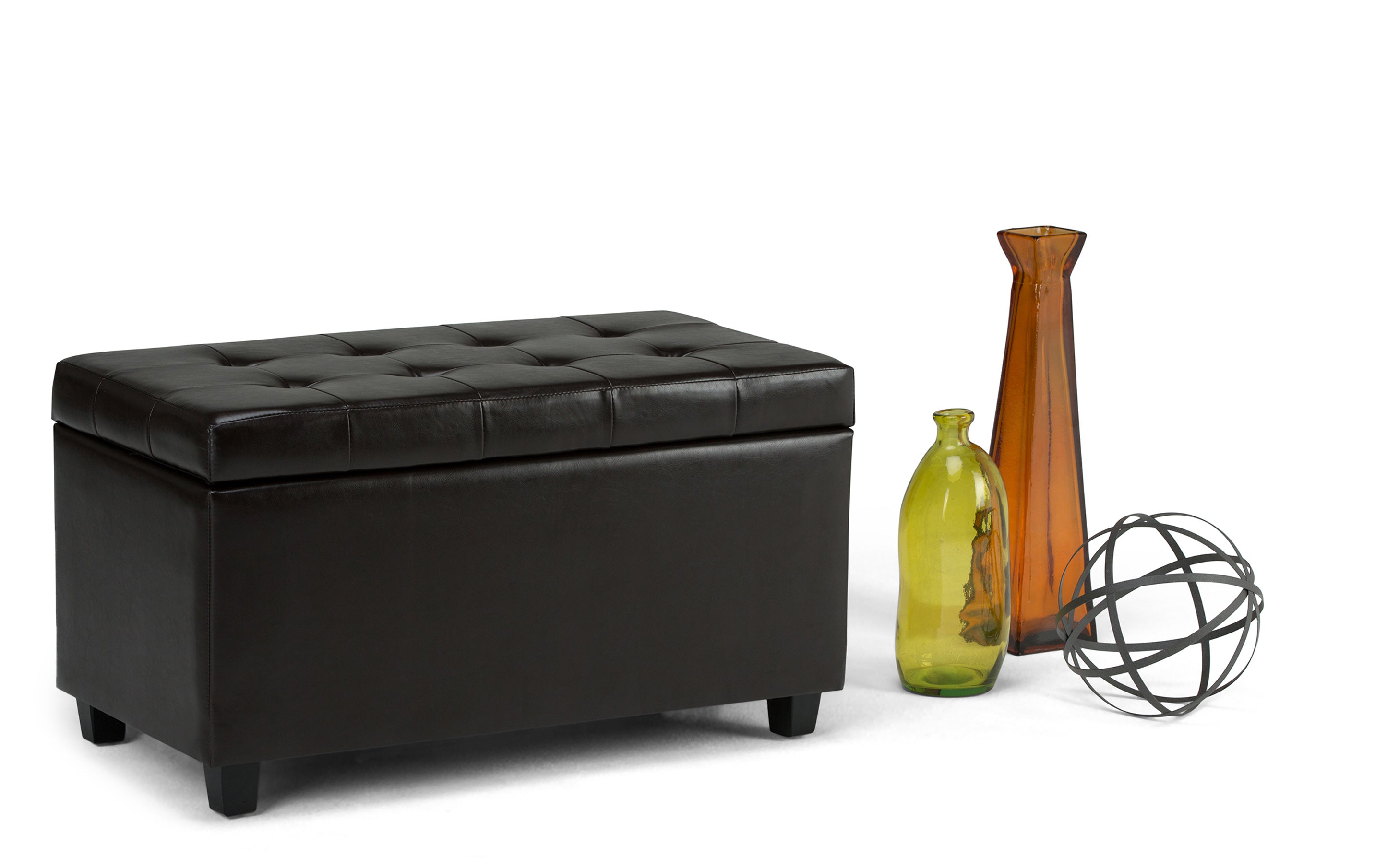 Cosmopolitan Storage Ottoman in Vegan Leather