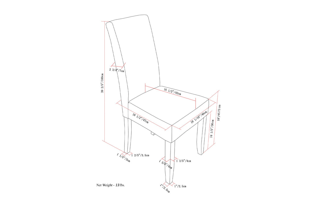 Acadian Dining Chair (Set of 2) in Linen Style Fabric