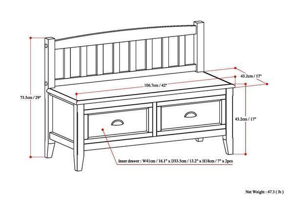 Burlington Entryway Storage Bench with Drawers